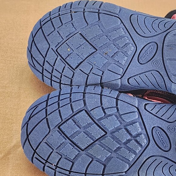 Falls Creek Navy Bright Pink Velcro Strap Closed Toe Bungee Jill Sandals Sz 2M - Picture 14 of 16